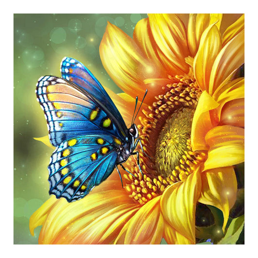 Sunflowers And Butterflies - Full Round Drill Diamond Painting 30*30CM