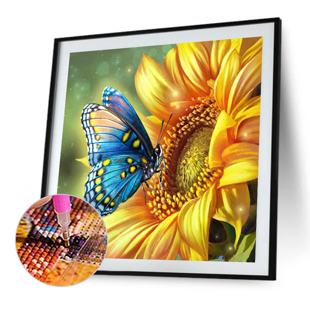 Sunflowers And Butterflies - Full Round Drill Diamond Painting 30*30CM