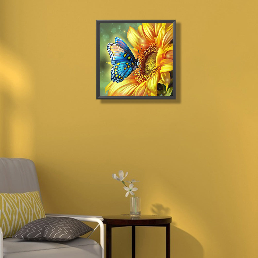 Sunflowers And Butterflies - Full Round Drill Diamond Painting 30*30CM