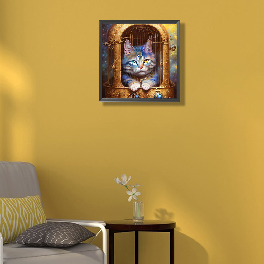 The Cat Who Stands At The Gate - Full Round Drill Diamond Painting 30*30CM