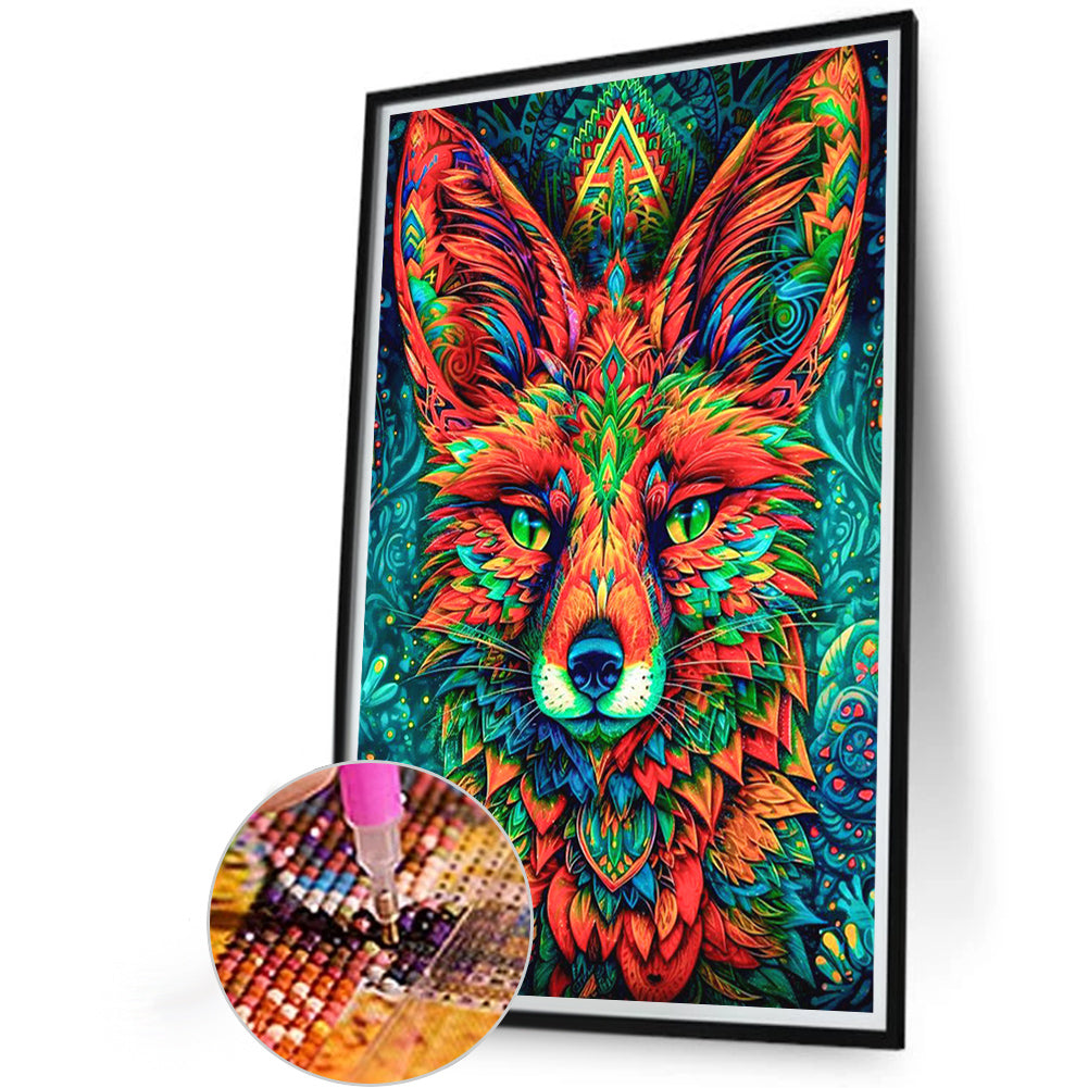 Green Leaf And Fox - Full Round Drill Diamond Painting 40*60CM