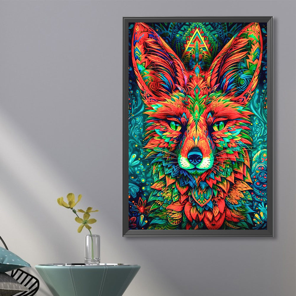 Green Leaf And Fox - Full Round Drill Diamond Painting 40*60CM