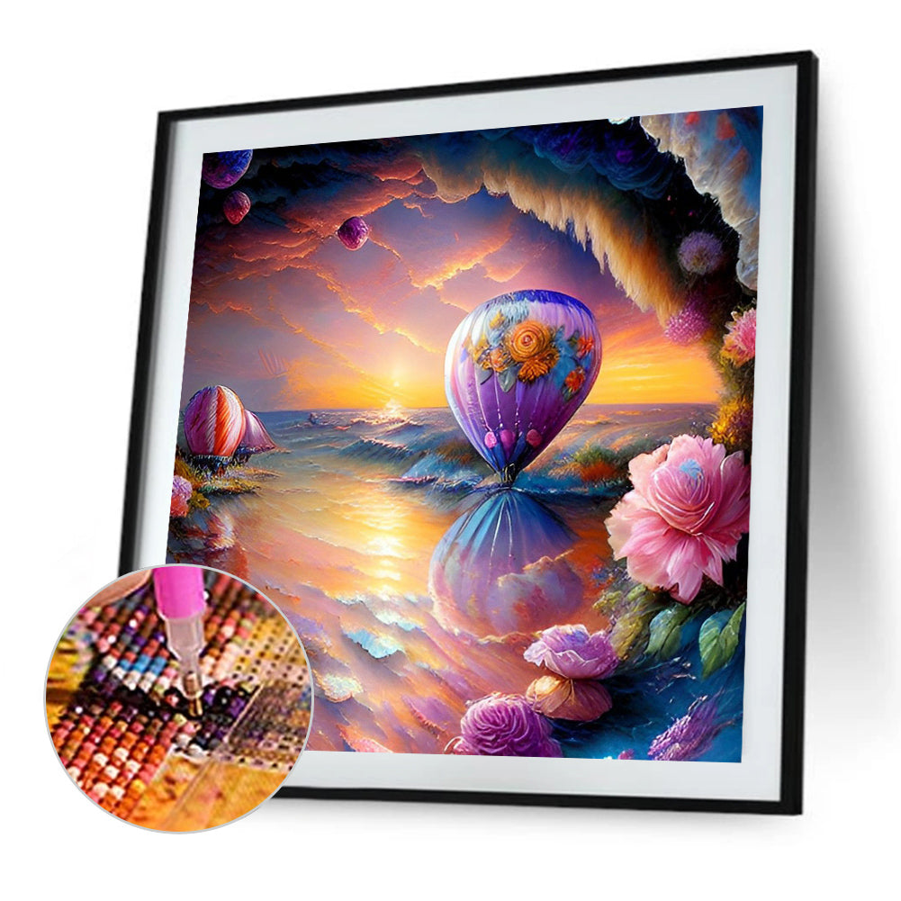 Hot Air Balloon - Full Round Drill Diamond Painting 30*30CM