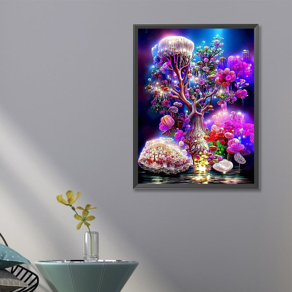 Jellyfish Wishing Tree - Full Round Drill Diamond Painting 40*60CM