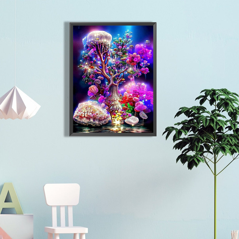 Jellyfish Wishing Tree - Full Round Drill Diamond Painting 40*60CM