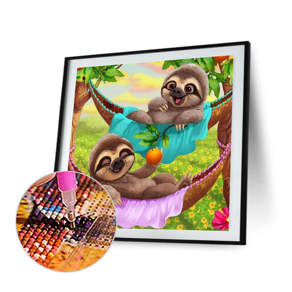 Leisure Sloth - Full Round Drill Diamond Painting 30*30CM