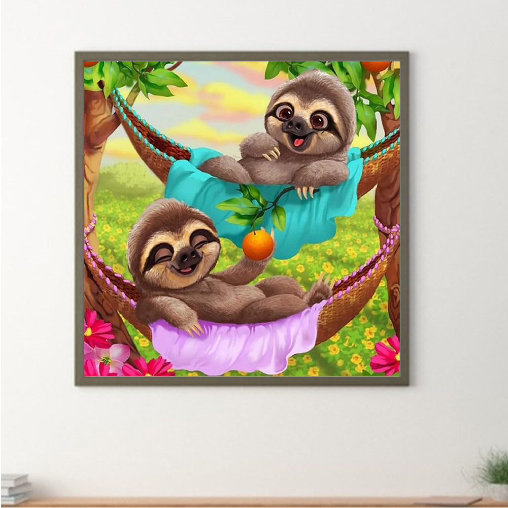 Leisure Sloth - Full Round Drill Diamond Painting 30*30CM