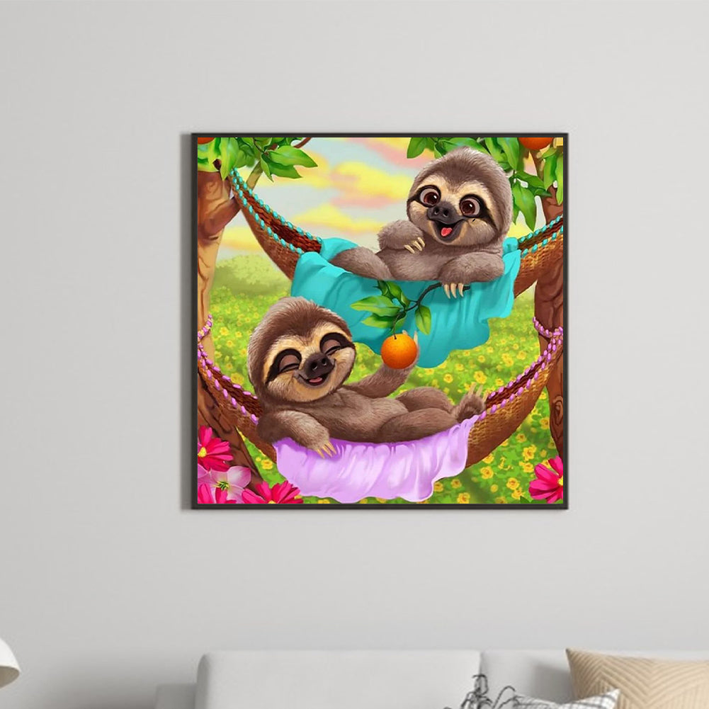 Leisure Sloth - Full Round Drill Diamond Painting 30*30CM