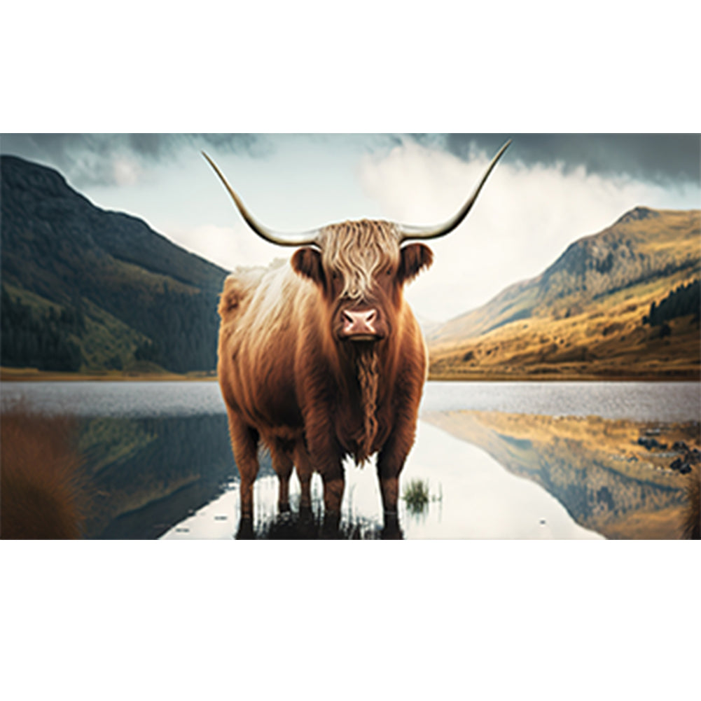Highland Yak - Full Round Drill Diamond Painting 70*40CM
