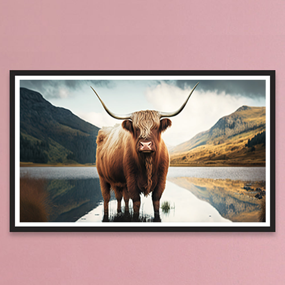 Highland Yak - Full Round Drill Diamond Painting 70*40CM