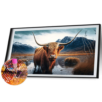 Highland Yak - Full Round Drill Diamond Painting 70*40CM