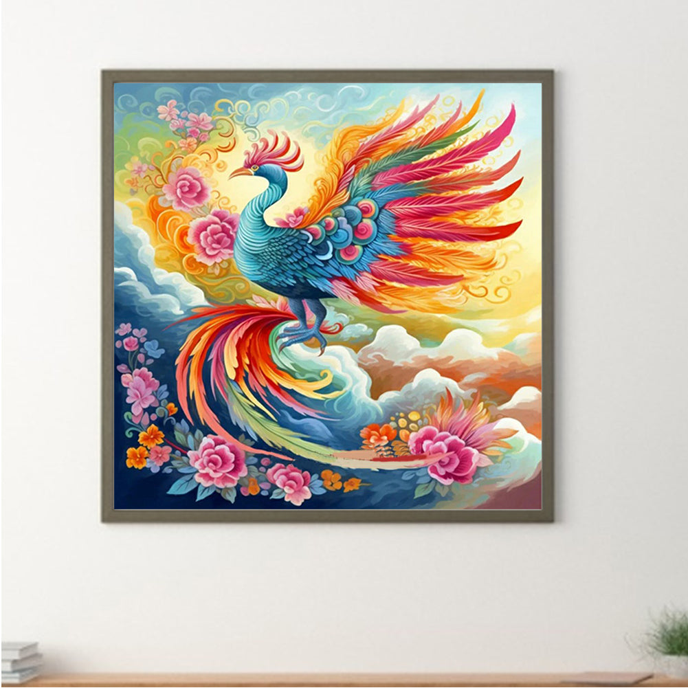 Take Off Peacock Phoenix - Full Round Drill Diamond Painting 30*30CM