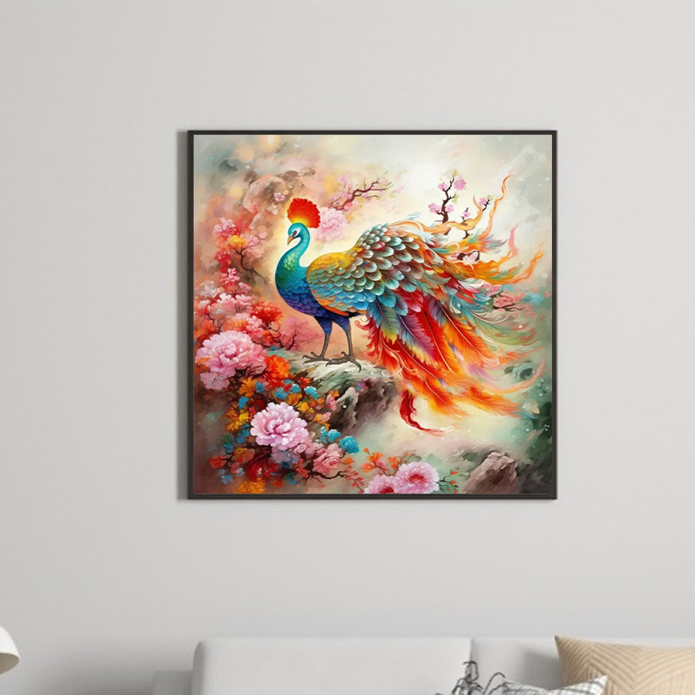 Take Off Peacock Phoenix - Full Round Drill Diamond Painting 30*30CM