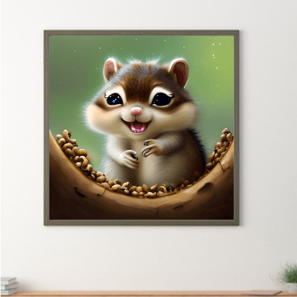 The Little Squirrel Who Ate - Full Round Drill Diamond Painting 30*30CM