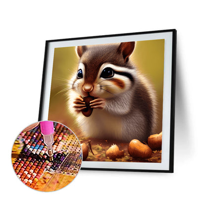 The Little Squirrel Who Ate - Full Round Drill Diamond Painting 30*30CM