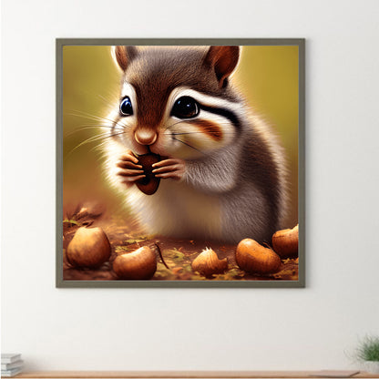 The Little Squirrel Who Ate - Full Round Drill Diamond Painting 30*30CM