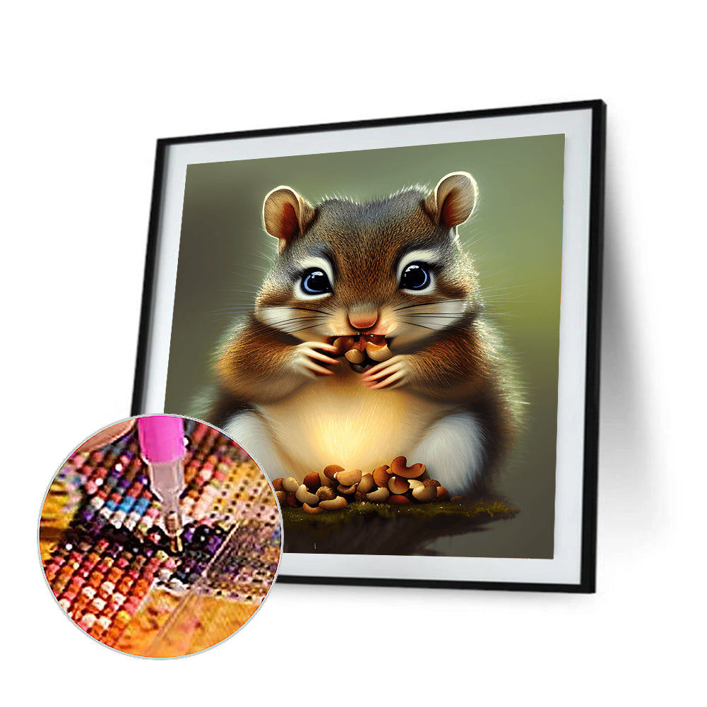 The Little Squirrel Who Ate - Full Round Drill Diamond Painting 30*30CM