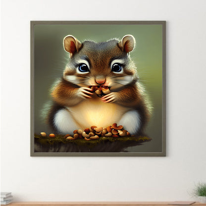 The Little Squirrel Who Ate - Full Round Drill Diamond Painting 30*30CM