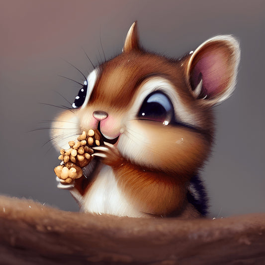 The Little Squirrel Who Ate - Full Round Drill Diamond Painting 30*30CM
