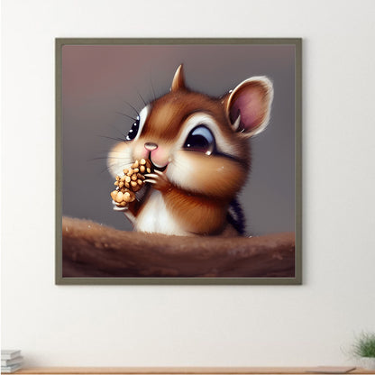 The Little Squirrel Who Ate - Full Round Drill Diamond Painting 30*30CM