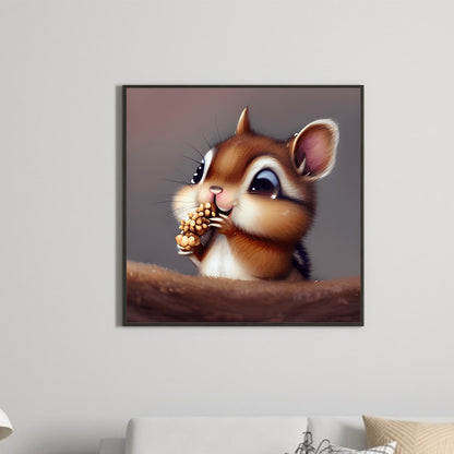 The Little Squirrel Who Ate - Full Round Drill Diamond Painting 30*30CM