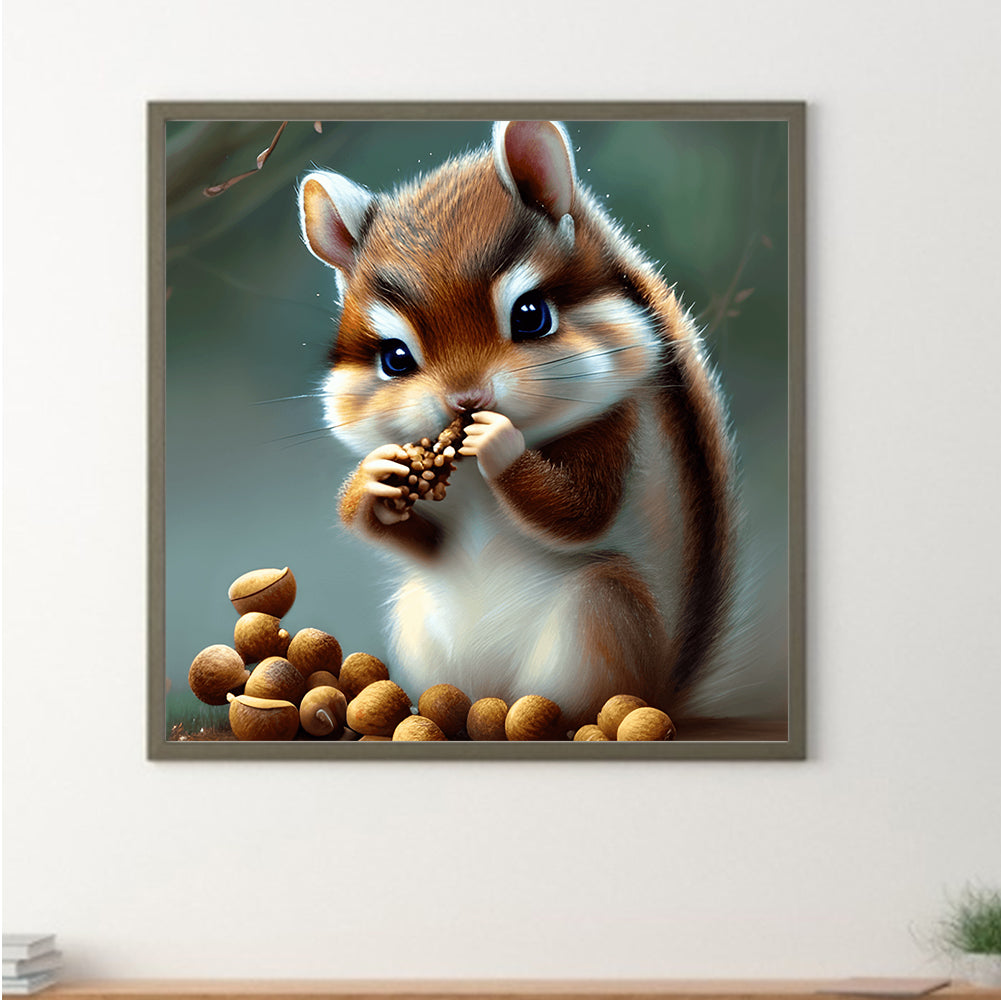 The Little Squirrel Who Ate - Full Round Drill Diamond Painting 30*30CM