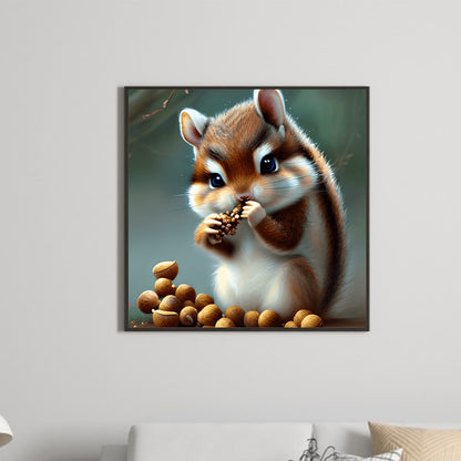 The Little Squirrel Who Ate - Full Round Drill Diamond Painting 30*30CM