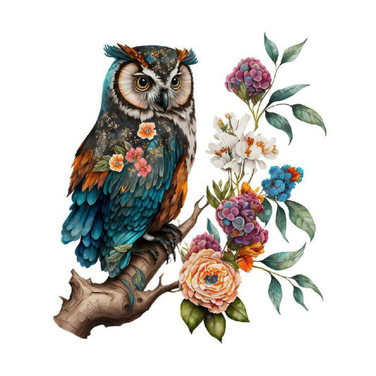Watercolor Wind Owl - Full Round Drill Diamond Painting 30*40CM