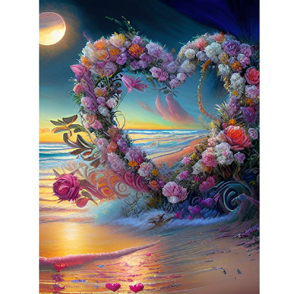 Beautiful Beach Rose - Full Round Drill Diamond Painting 30*40CM