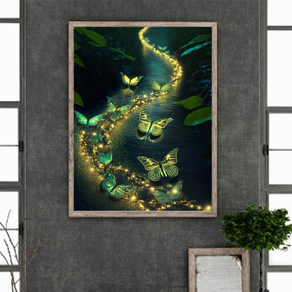 Fluorescent Green Lake - Full Round Drill Diamond Painting 30*40CM