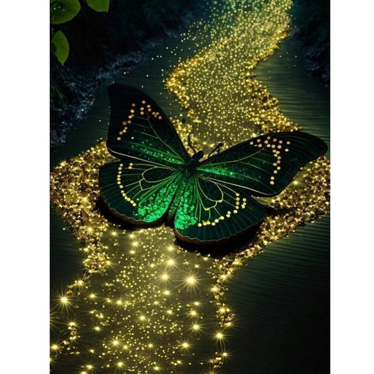 Fluorescent Green Lake - Full Round Drill Diamond Painting 30*40CM