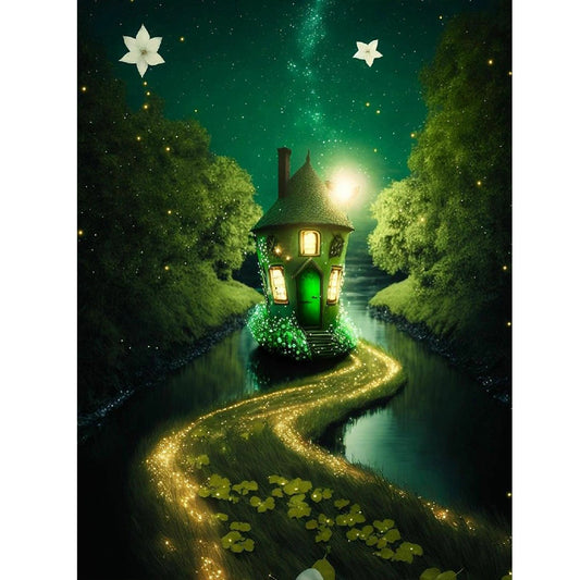 Fluorescent Green Lake - Full Round Drill Diamond Painting 30*40CM