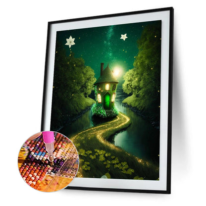 Fluorescent Green Lake - Full Round Drill Diamond Painting 30*40CM