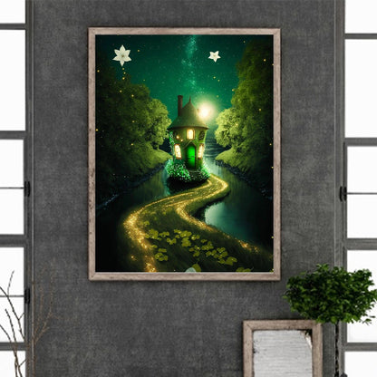 Fluorescent Green Lake - Full Round Drill Diamond Painting 30*40CM