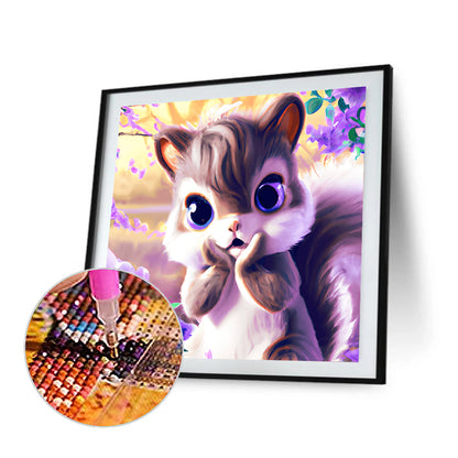 Colorful Little Animal Squirrel - Full Round Drill Diamond Painting 30*30CM