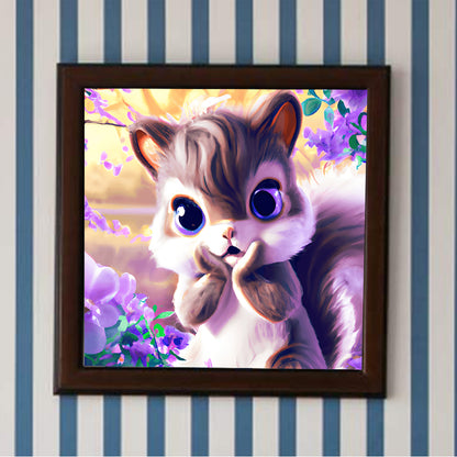 Colorful Little Animal Squirrel - Full Round Drill Diamond Painting 30*30CM