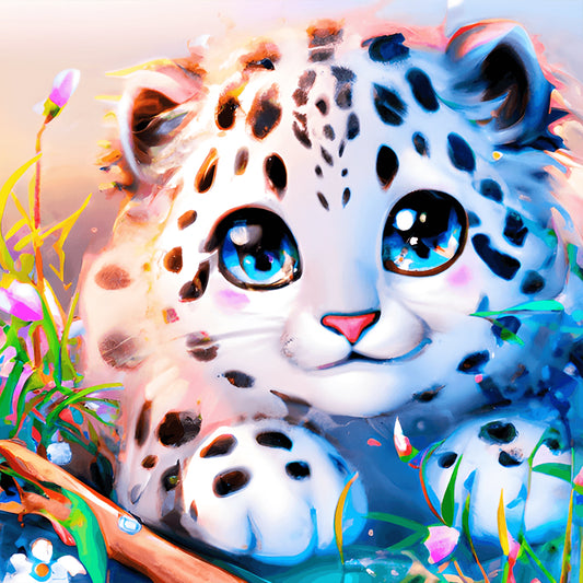 Colorful Little Animal Leopard - Full Round Drill Diamond Painting 30*30CM