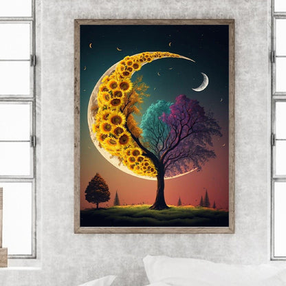 Moonlight Tree Of Life - Full Round Drill Diamond Painting 30*40CM