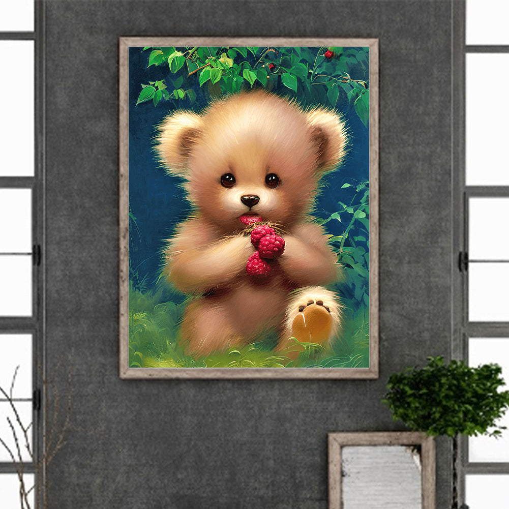 Raspberry Bear - Full Round Drill Diamond Painting 30*40CM