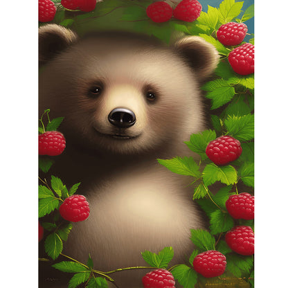 Raspberry Bear - Full Round Drill Diamond Painting 30*40CM