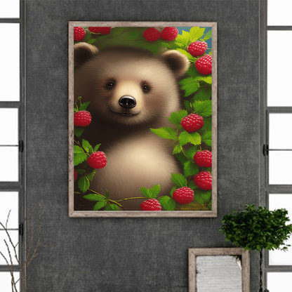 Raspberry Bear - Full Round Drill Diamond Painting 30*40CM