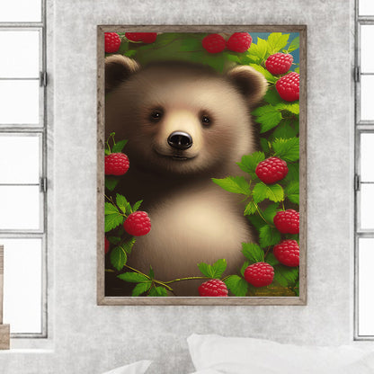 Raspberry Bear - Full Round Drill Diamond Painting 30*40CM