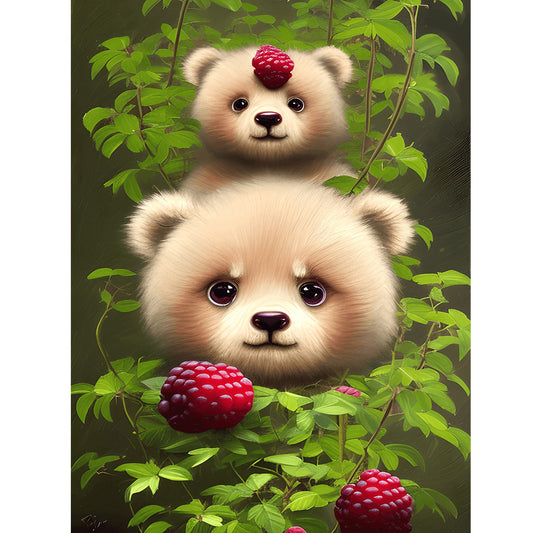 Raspberry Bear - Full Round Drill Diamond Painting 30*40CM