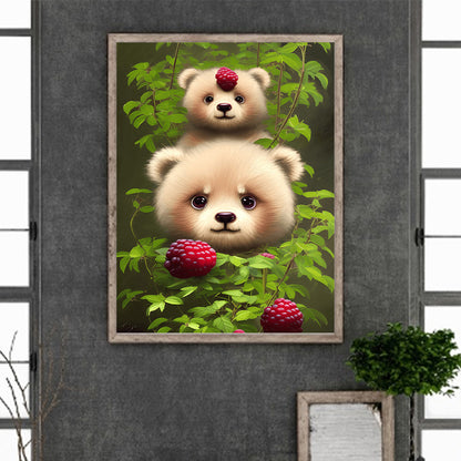 Raspberry Bear - Full Round Drill Diamond Painting 30*40CM