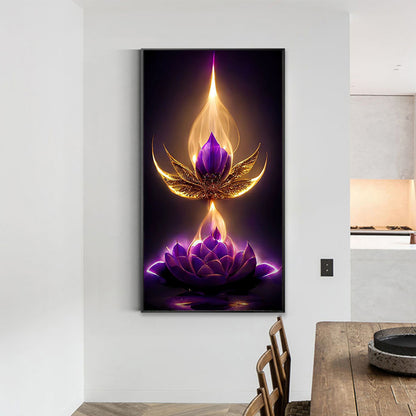 Purple Lotus Lamp - Full Square Drill Diamond Painting 40*70CM