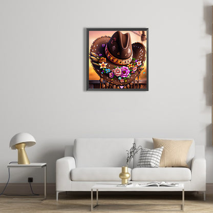 Western Cowboy Hat - Full Round Drill Diamond Painting 30*30CM