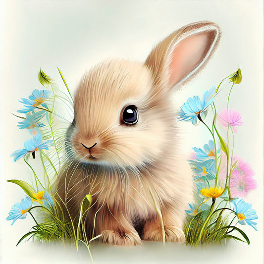 Rabbit In The Garden - Full Round Drill Diamond Painting 30*30CM