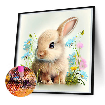 Rabbit In The Garden - Full Round Drill Diamond Painting 30*30CM