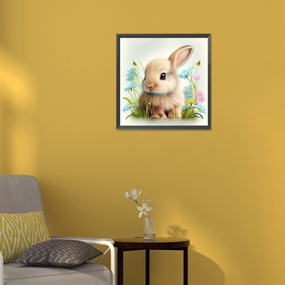 Rabbit In The Garden - Full Round Drill Diamond Painting 30*30CM