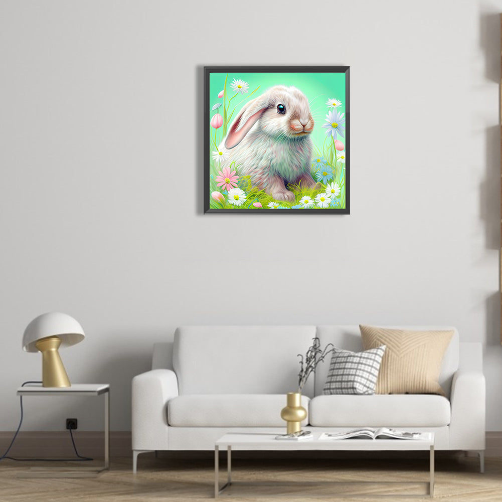 Rabbit In The Garden - Full Round Drill Diamond Painting 30*30CM